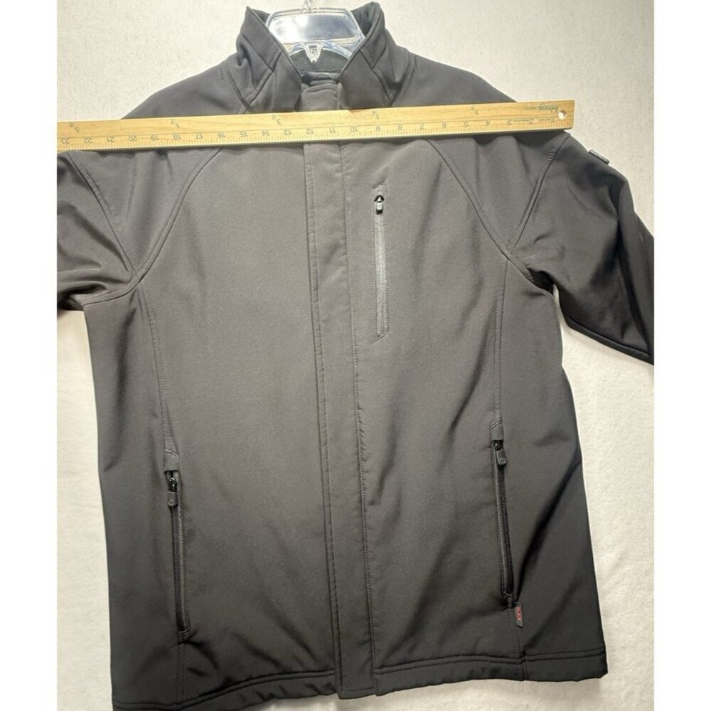 Tech By Tumi Men's Softshell Zip Jacket Black Sz M Zippered Pockets Windbreaker - Picture 7 of 10